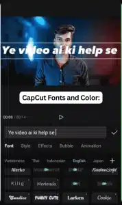 CapCut Fonts and Color